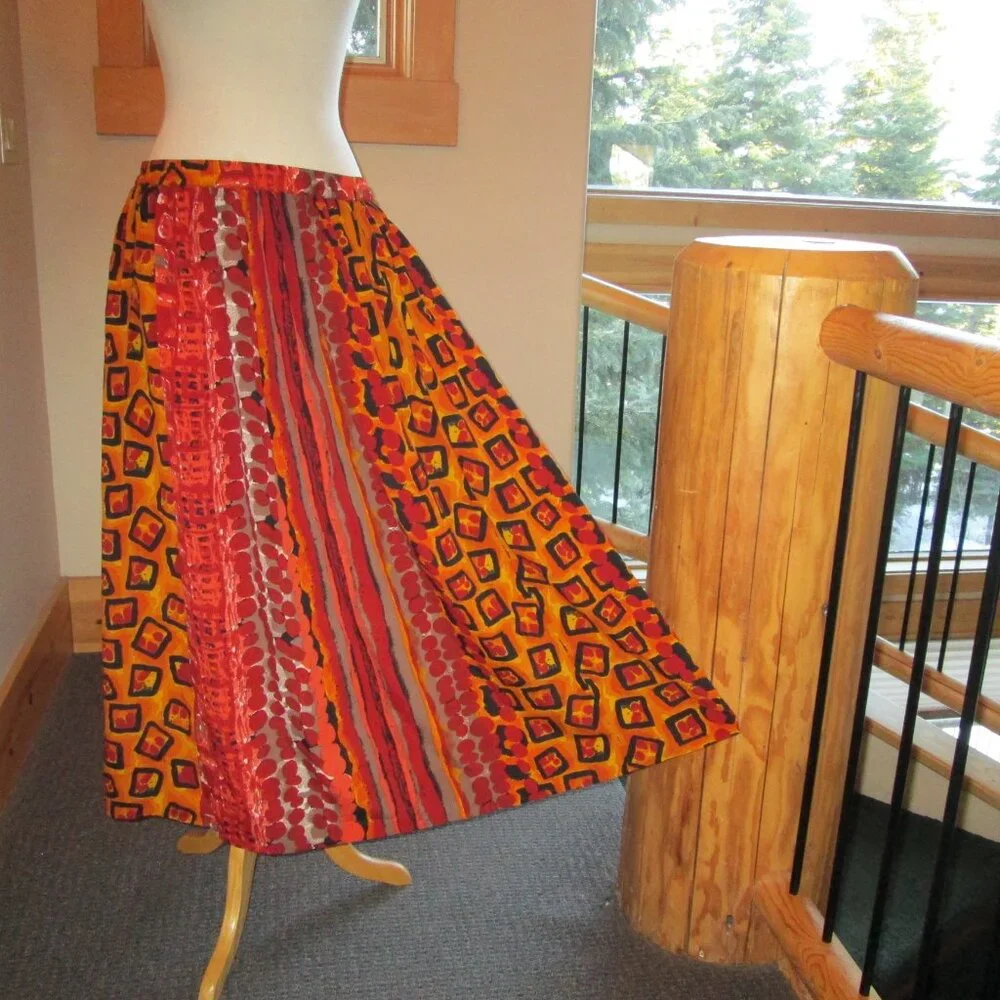 JGU Mad Lab Brown, Orange, Purple Hoodie Tunic Top and Orange Kaktus Plus Skirt - Picture 11 of 12